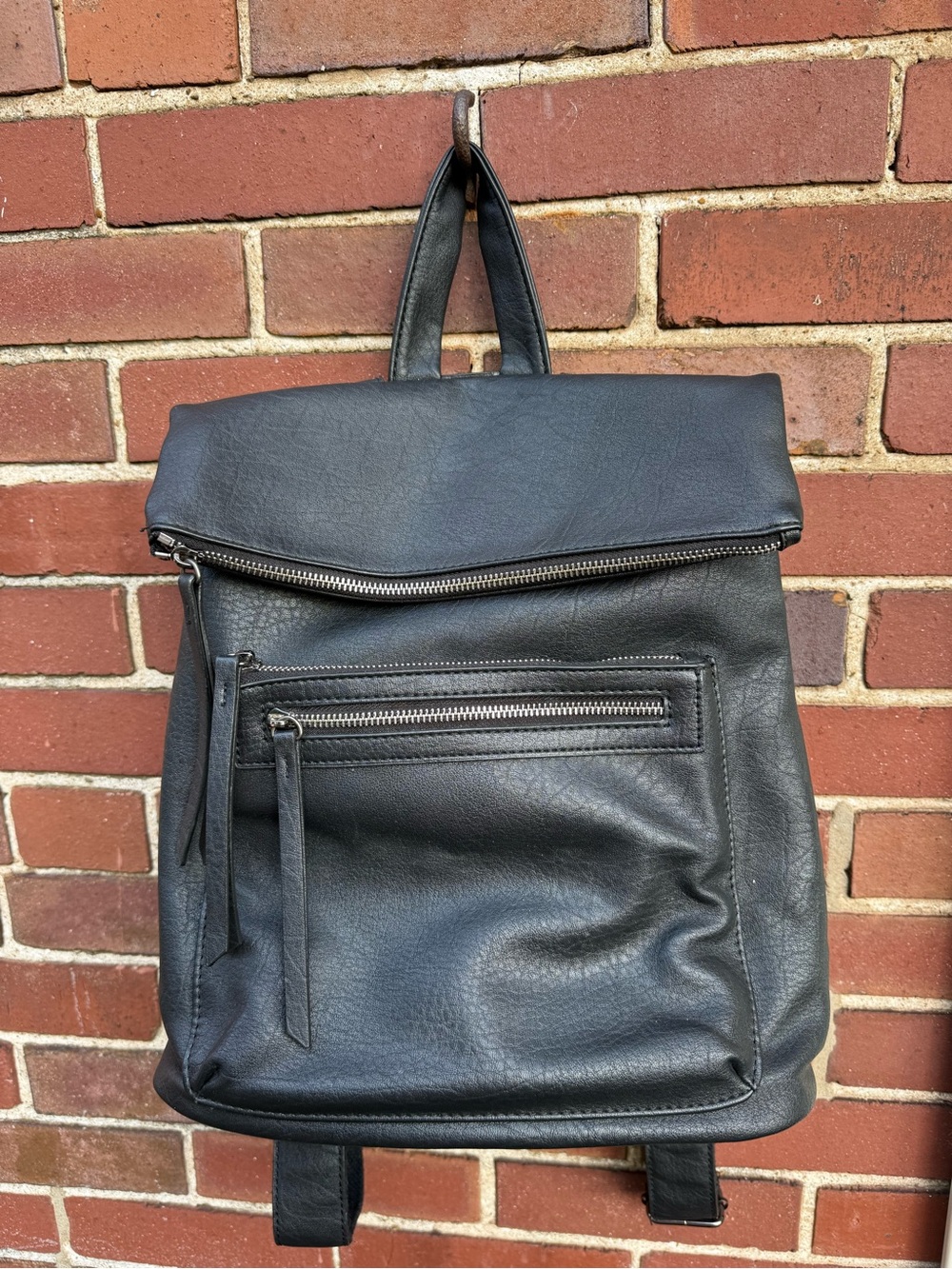 Women’s Black Leather Backpack Pack